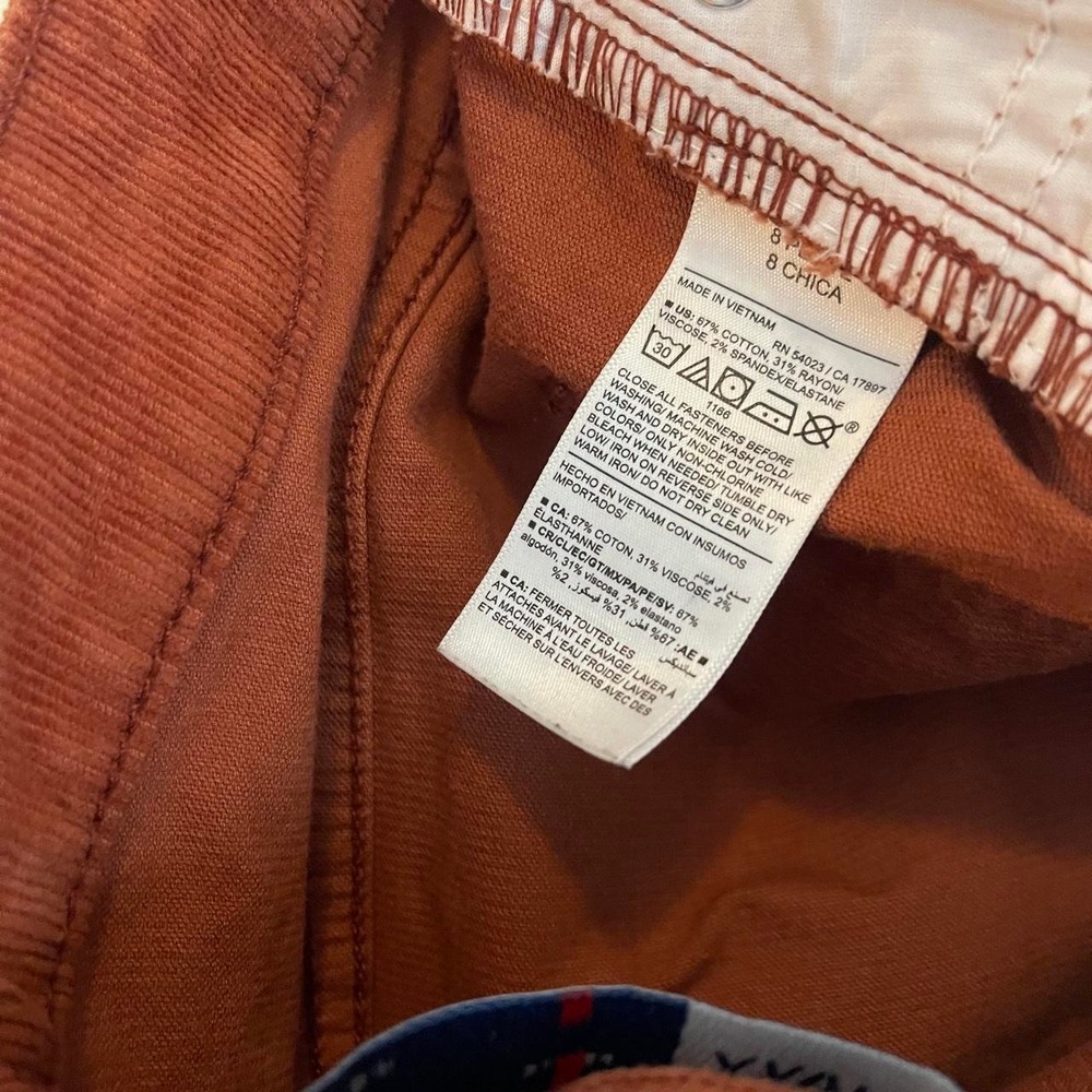 Old Navy Women Retro Corduroy Flare Pants High Rise 8 P 70s Mod Fall Orange - Picture 4 of 4